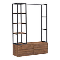 GARDEROBENSTÄNDER Egmating - Walnussfarben, Holzwerkstoff (120/180/40cm) - [en.casa]