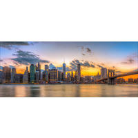 GLASBILD 125x50 cm New York Skyline - Gelb, Glas (125/50cm) - artissimo
