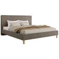 ČALÚNENÁ POSTEĽ LUMARO CLASSIC 140/200 - Sivá Štruktúrovaná látka - Matrac Foam - sivá/jadrový buk, drevo/textil (140/200cm) - MKS