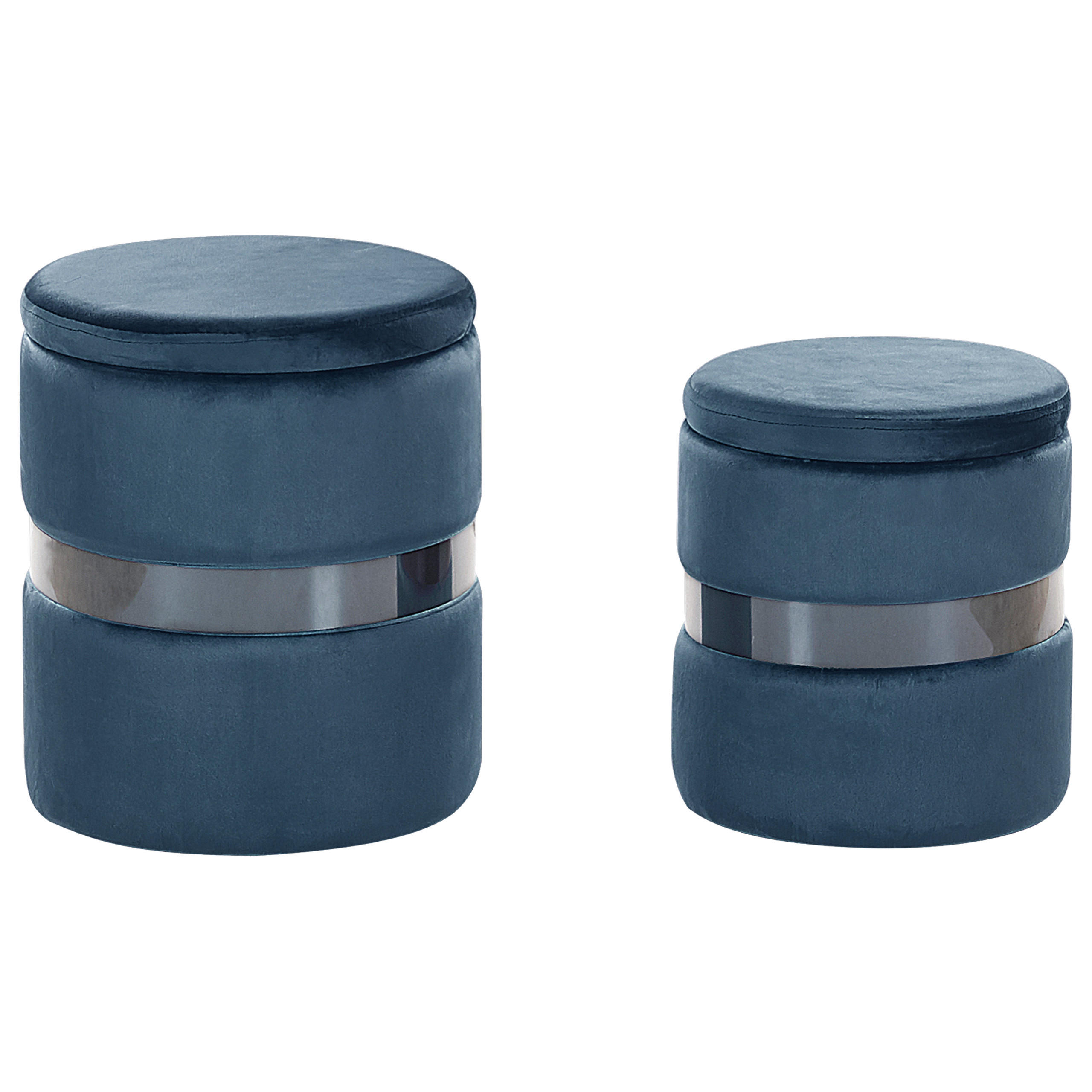 POUF Doris 35-30/35-30/44-36 cm - Blau, Textil (35/44/35cm) - Beliani