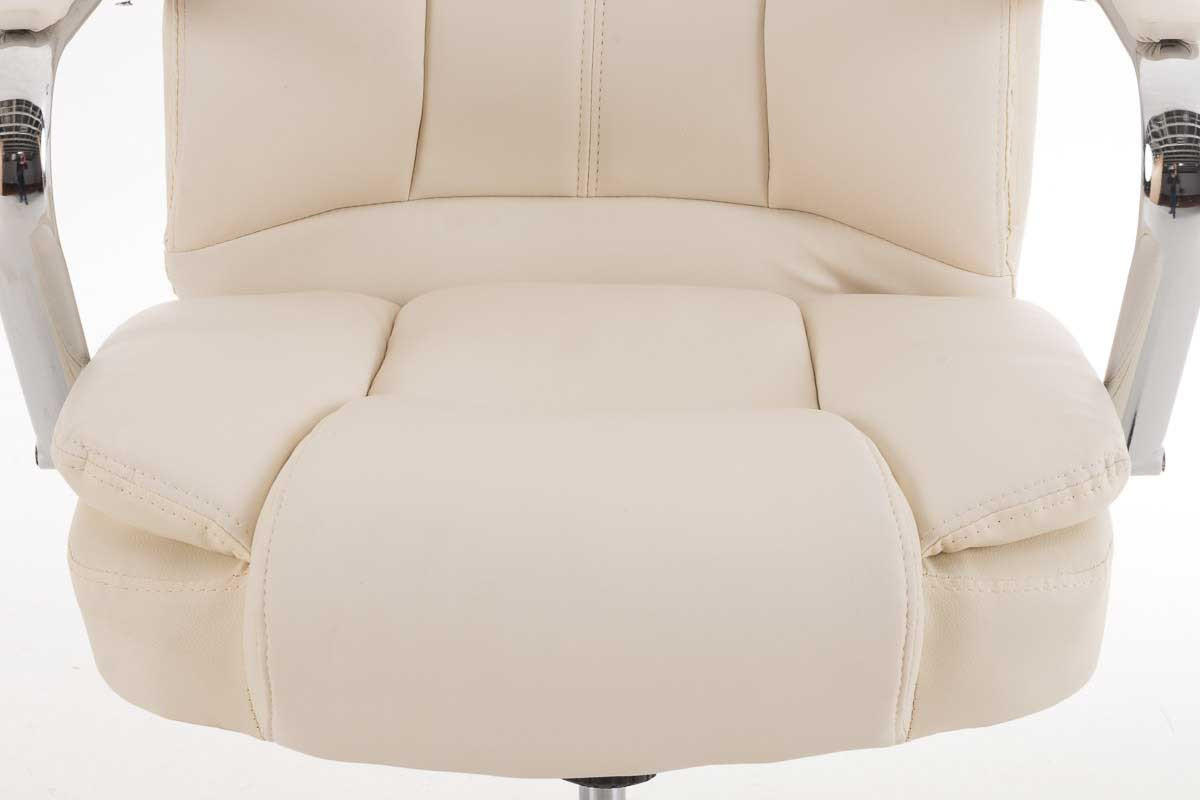 BÜROSTUHL JUBEL 115x62x70 Creme Kunstleder Metall - Creme, Leder/Metall (62/115/70cm) - DELUKE