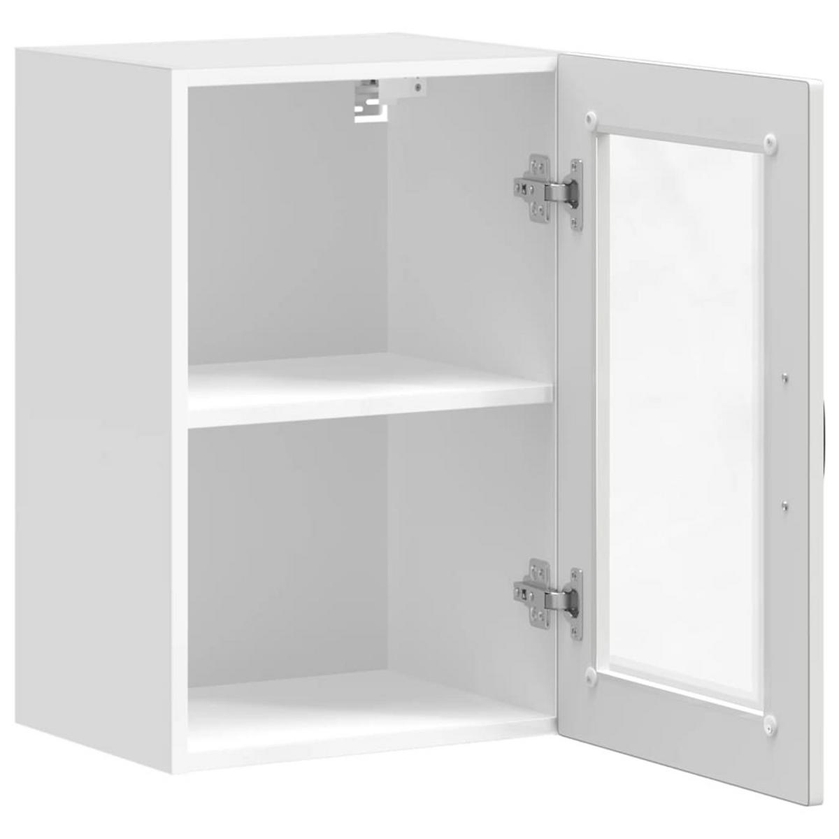 KÜCHEN-HÄNGESCHRANK Mit Glastür Weiss - Weiß, Holzwerkstoff (31/60/40cm) - vidaXL