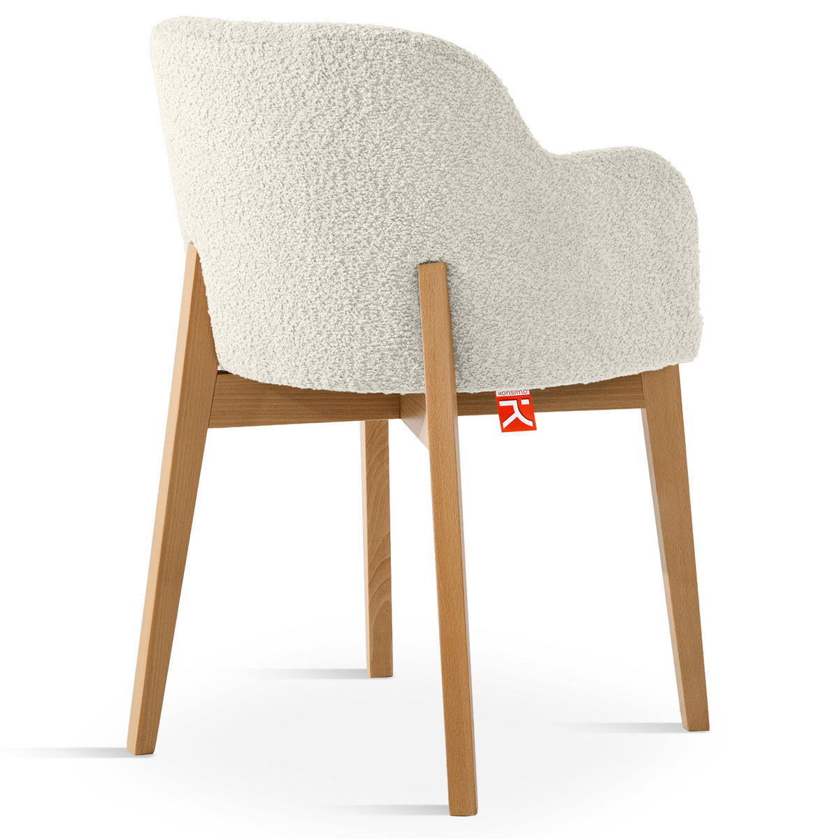 POLSTERSTUHL LONIS Esszimmerstühle 2er Set - Eichefarben/Weiß, Holz/Textil (55/82/54cm) - KONSIMO®