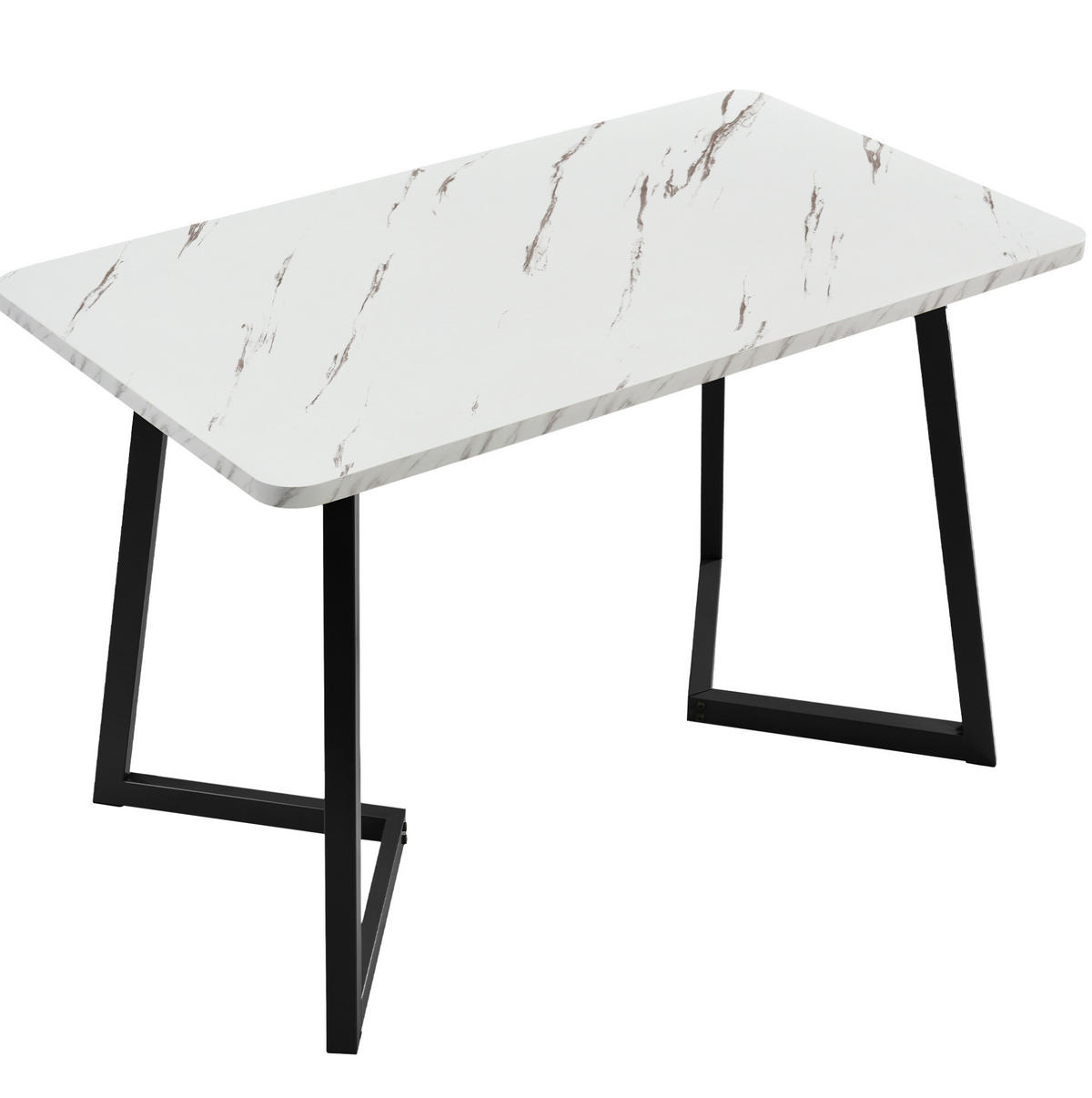 JEDÁLENSKÝ stôl 117/68 cm, MDF v mramorovom dekore, čierno-biely - biela, kompozitné drevo (117/68/75cm) - BEAOK