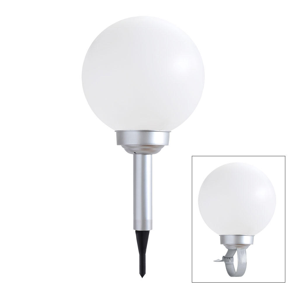 LED AUSSENLEUCHTE Solar Kugel Weiß - Weiß, Kunststoff (15/15/42.5cm)