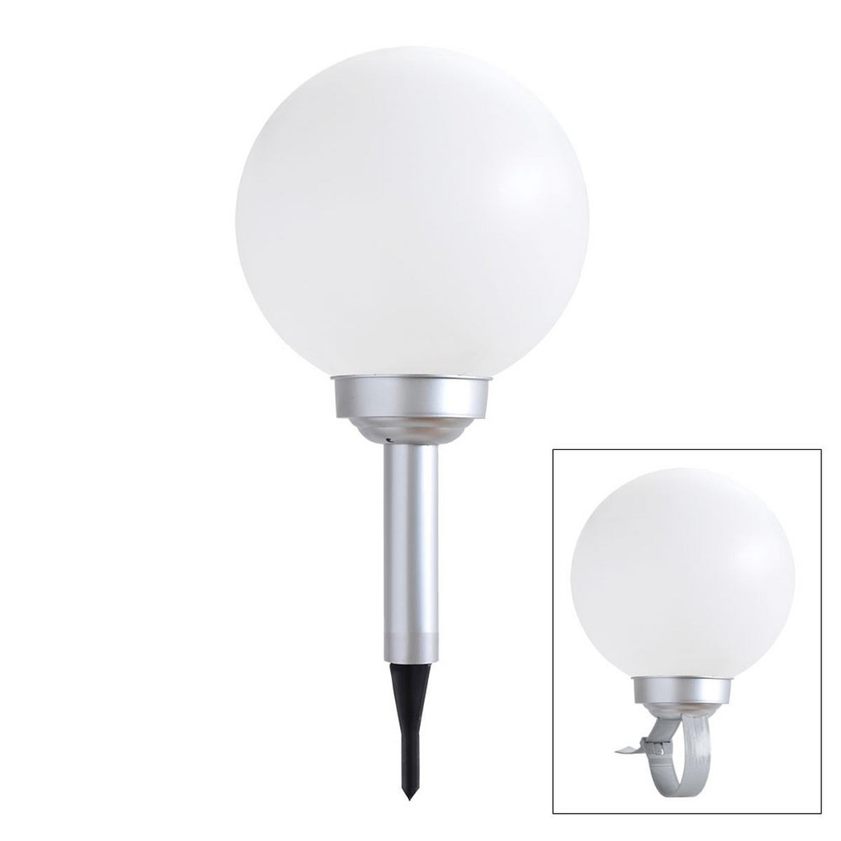 LED AUSSENLEUCHTE Solar Kugel Weiß - Weiß, Kunststoff (15/15/42.5cm)