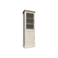 VITRINENSCHRANK ARVEN mit Glastür, Cremeweiß - Eichefarben/Creme, Holz (57/187/39cm) - KONSIMO®