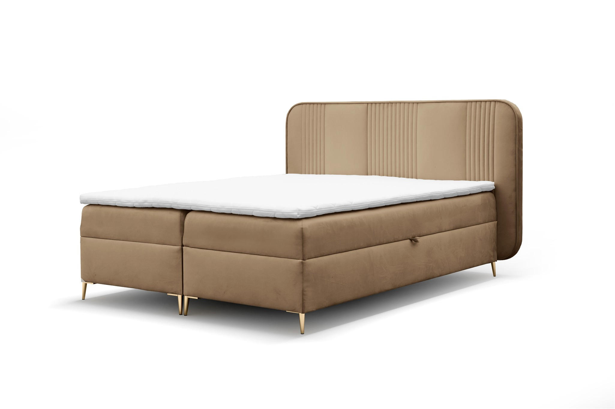 BOXBETT Avery Premium überlänge - Braun, Holzwerkstoff/Textil (180/220cm) - Fun Möbel
