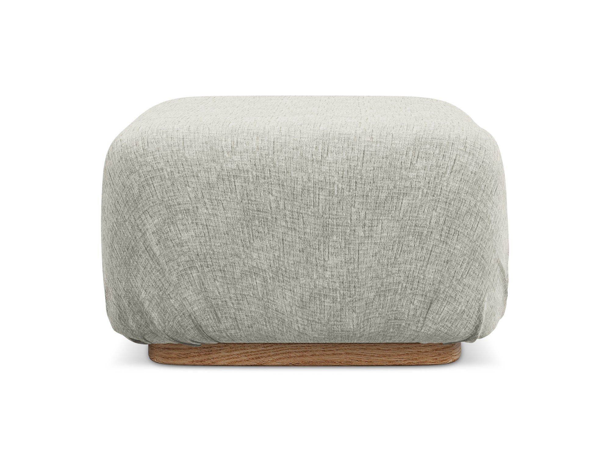 POUF Chenille Stoff Grau - Silberfarben/Braun, Holz/Textil (83/95/41cm) - Makamii