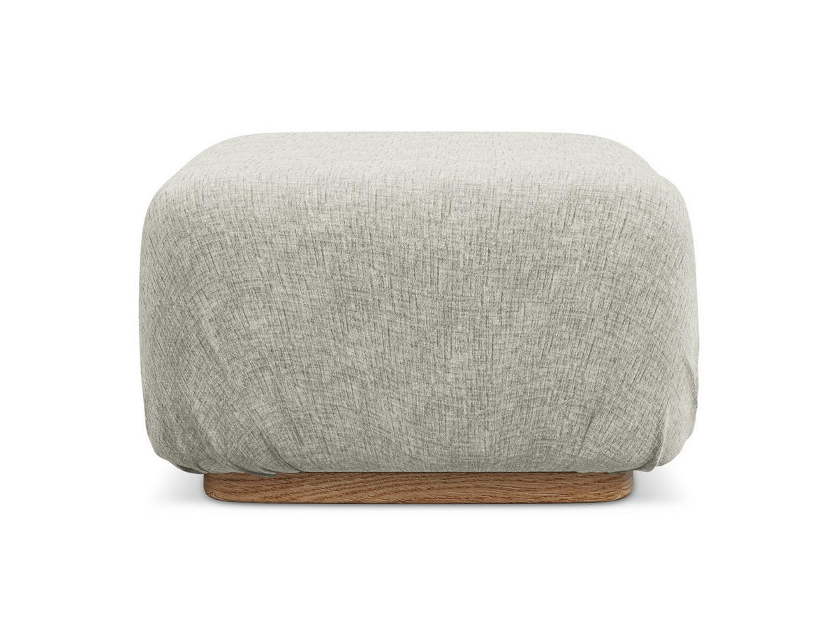 POUF Chenille Stoff Grau - Silberfarben/Braun, Holz/Textil (83/95/41cm) - Makamii