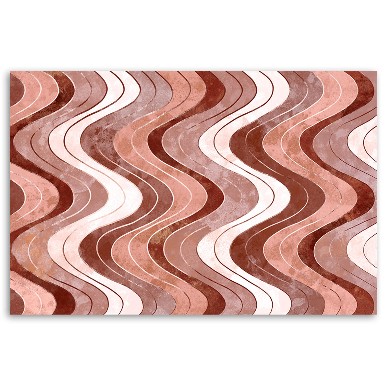 WANDBILD vertikale wellige linien - Rot, Textil (60/40cm) - Feeby