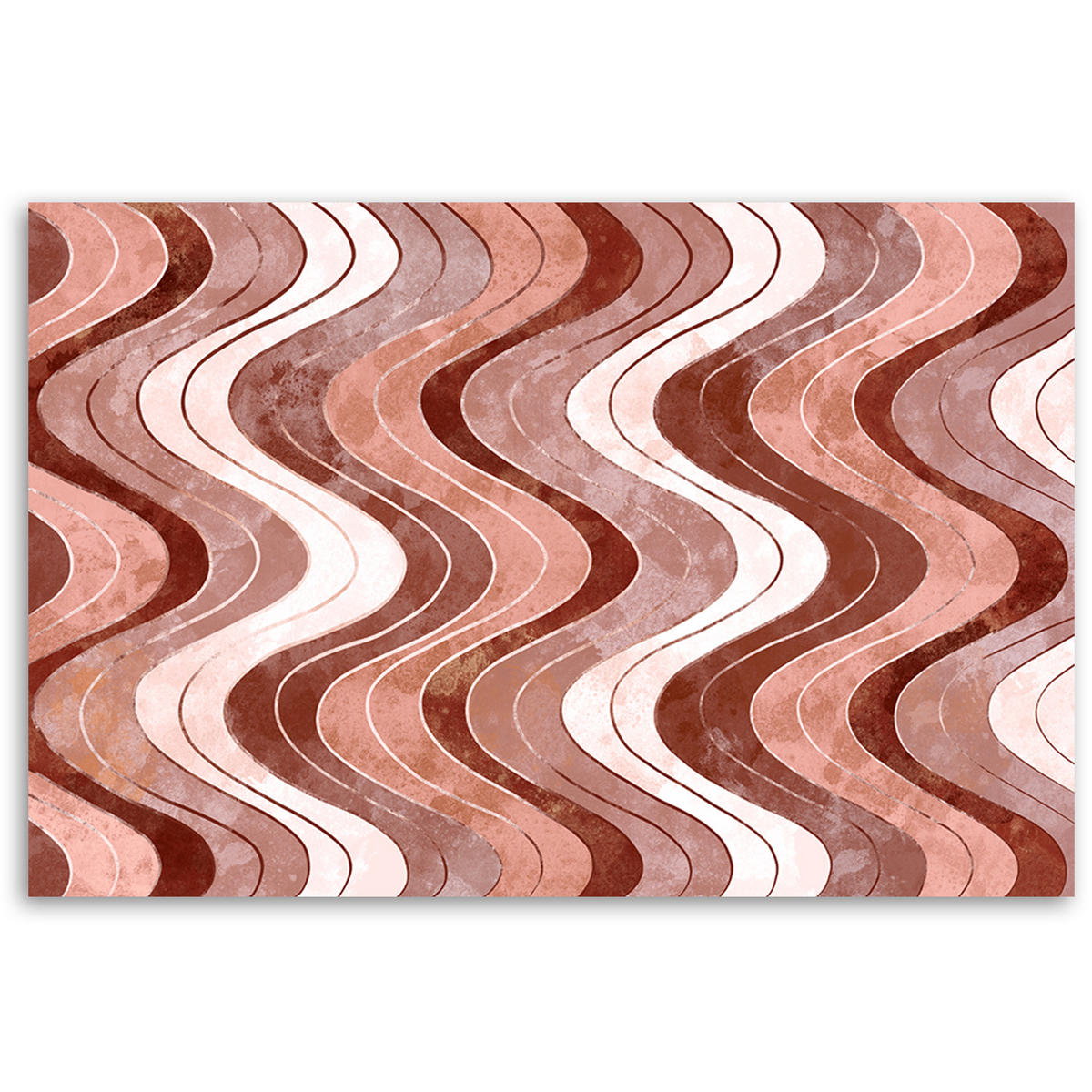 WANDBILD vertikale wellige linien - Rot, Textil (60/40cm) - Feeby