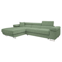 ECKSOFA Torezio Mini Cord, Seite: Links - Hellgrün, Holz/Textil (280/170cm) - MIRJAN24