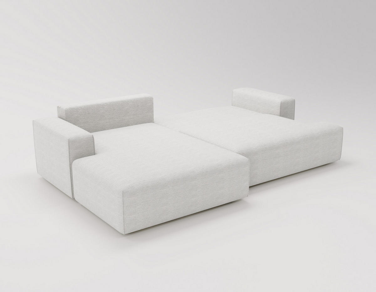 ECKSOFA L-Form 270 cm Boston mit Bettkasten, Schlaffunktion, Links, Creme - Creme, Holz (165/270cm) - Emporius