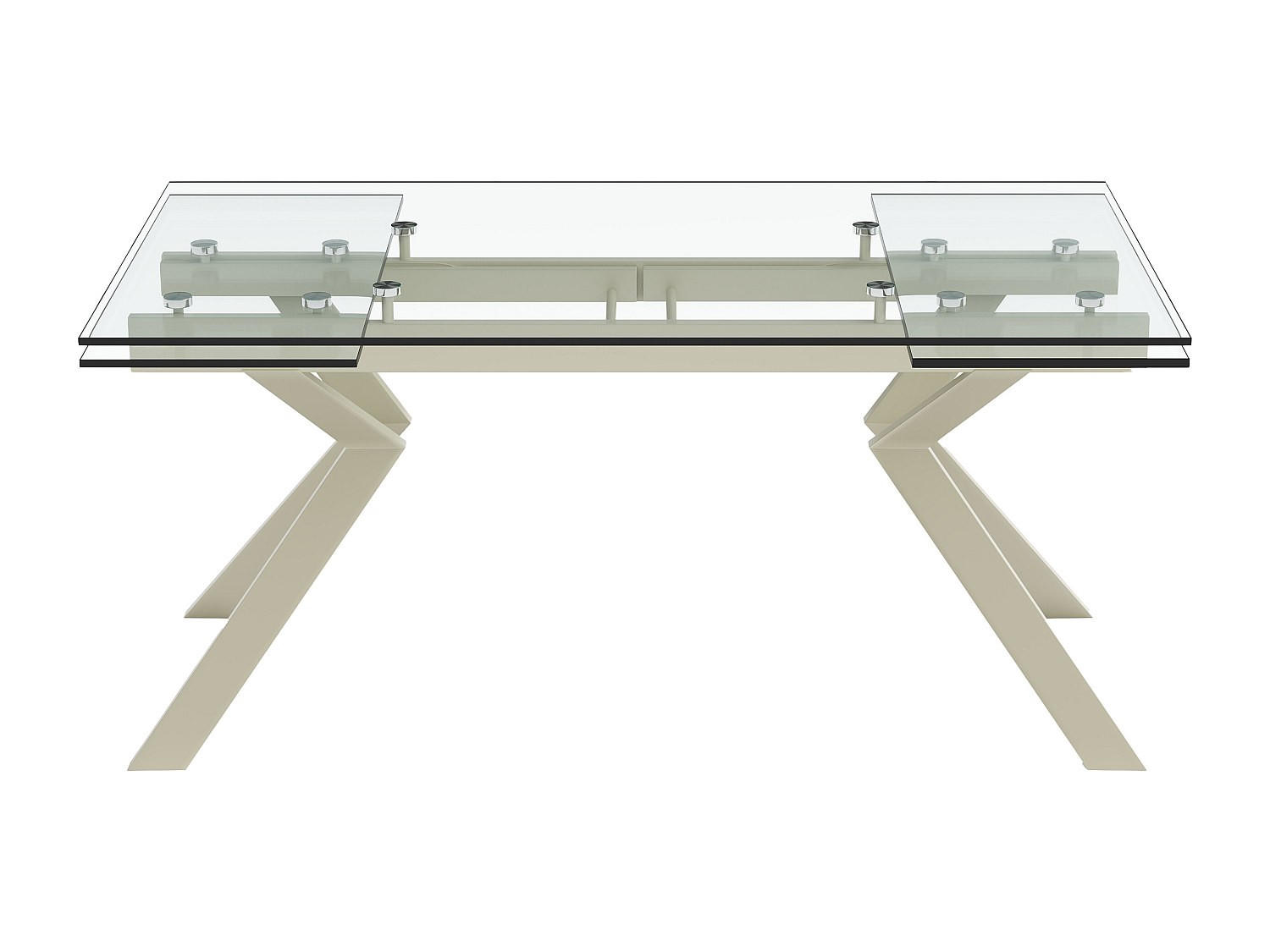 ESSTISCH - 6 Personen, 8 Personen - Glas - Transparent, Beige - VELIKA - Transparent/Beige, Glas (90/160/76cm) - Vente-Unique