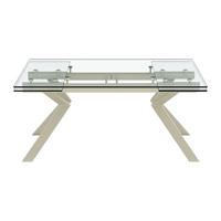 AUSZIEHBARER Tisch - 6 Personen, 8 Personen - Glas - Transparent, Beige - - Transparent/Beige, Glas (90/160/76cm) - Vente-Unique