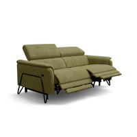 RELAXSOFA RODEN 3-Sitzer mit 2 Relax, olive, Veloursstoff - Grün, Holz/Textil (194/82/103cm) - Wozimo