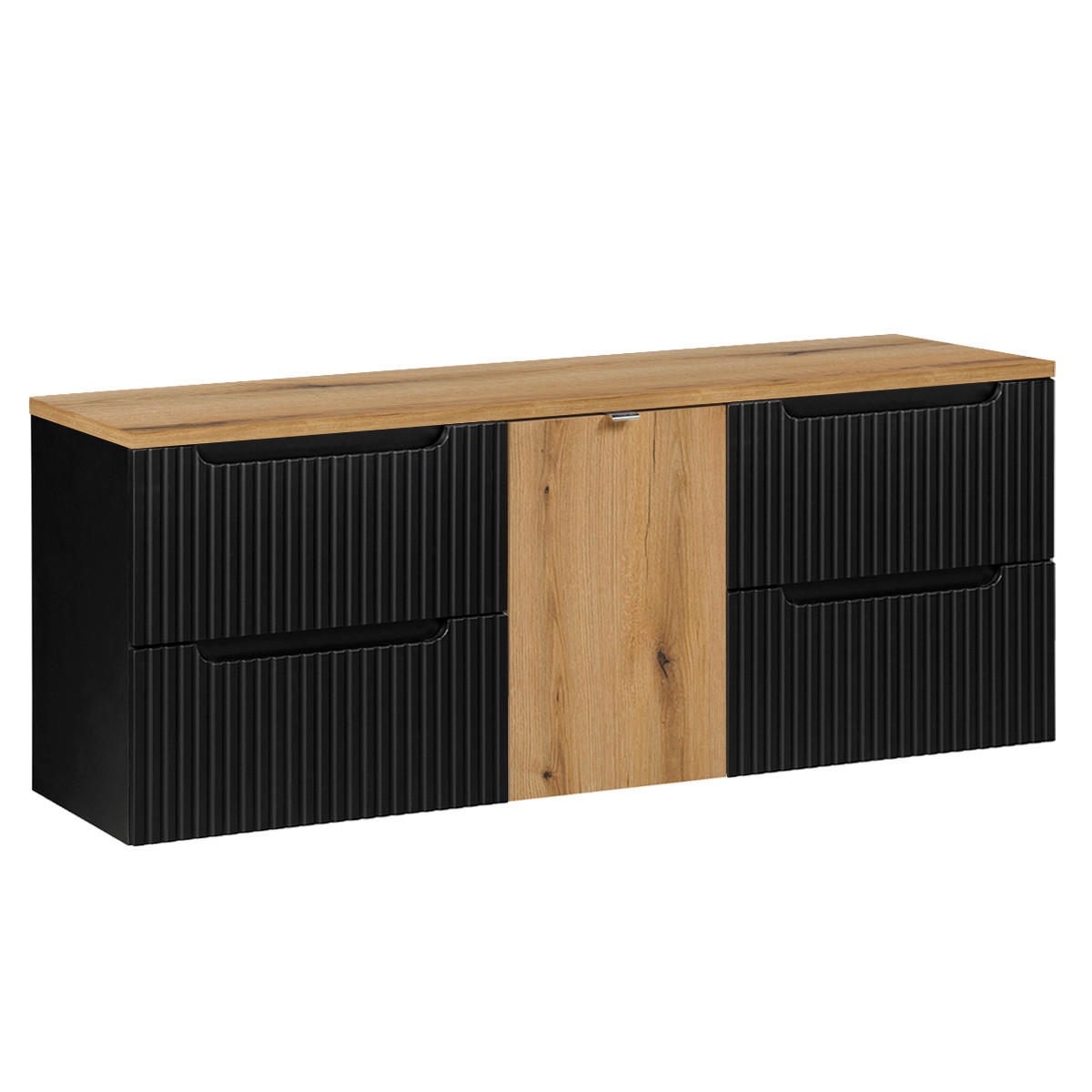 WASCHTISCHUNTERSCHRANK 160.4cm Riva Schwarz - Schwarz, Holzwerkstoff (160.4/59.5/40cm) - Petits-meubles