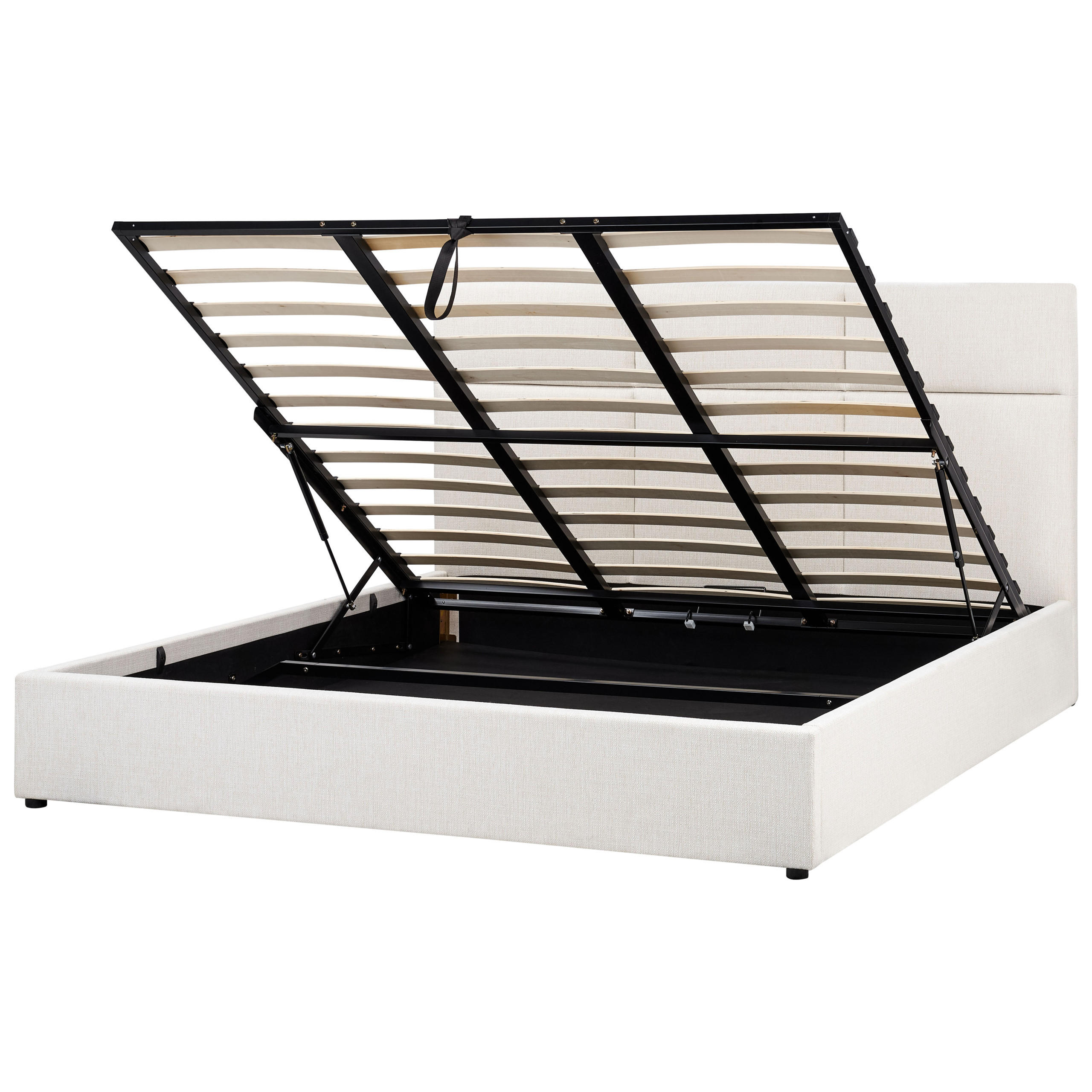 POLSTERBETT 180x200 cm Weiß Lagord - Creme, Textil (180/200cm) - Beliani