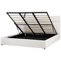 POLSTERBETT 180x200 cm Weiß Lagord - Creme, Textil (180/200cm) - Beliani