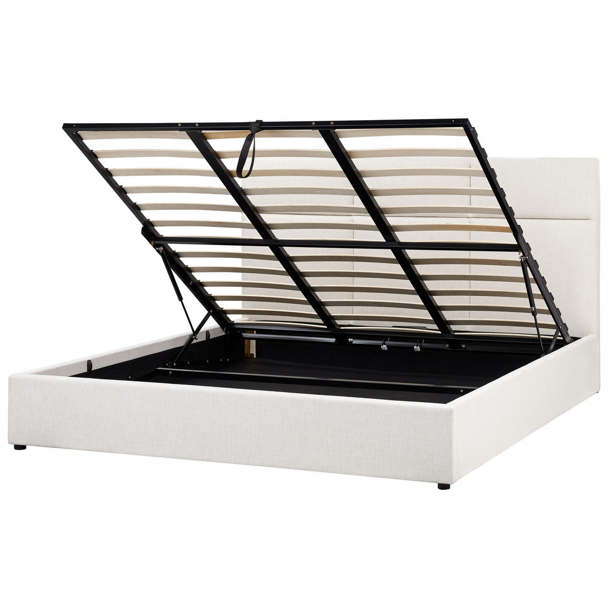 POLSTERBETT 180x200 cm Weiß Lagord - Creme, Textil (180/200cm) - Beliani