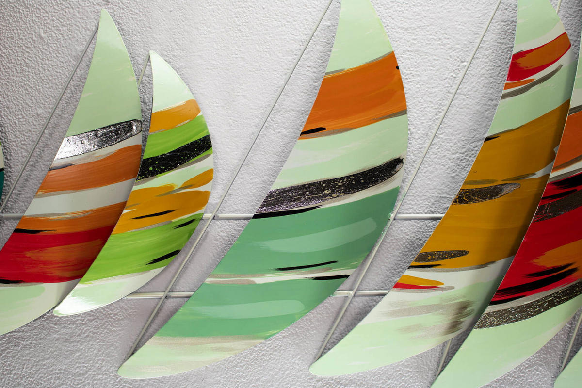 WANDDEKO Bunt 150/50 cm - Multicolor, Metall (2.2/50/6cm) - KUNSTLOFT