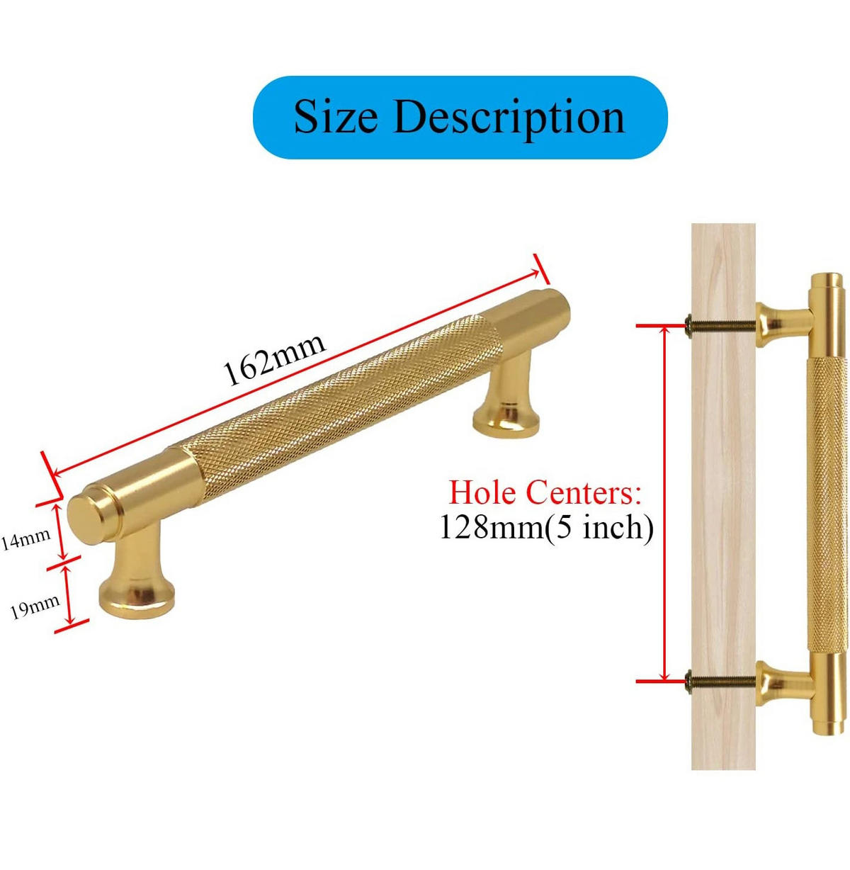 MÖBELGRIFF Gold 2er-Set 128 mm - Goldfarben, Metall (1.4/3.3/16.2cm)