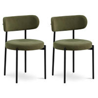 STÜLE 2er-Set Iris moderne aus khakifarbenem Cord - Schwarz/Grün, Textil/Metall (53.5/79/51cm) - Sicaan