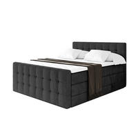 BOXSPRINGOVÁ POSTEL s matrací H3/H4 - IGAN-Z KING - 180x200 cm Černá - černá, kompozitní dřevo (183/200cm) - ALTDECOR