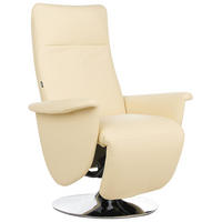 RELAXSESSEL Kunstleder Creme elektrisch verstellbar Prime - Beige, Kunststoff (82/113/80cm) - Beliani
