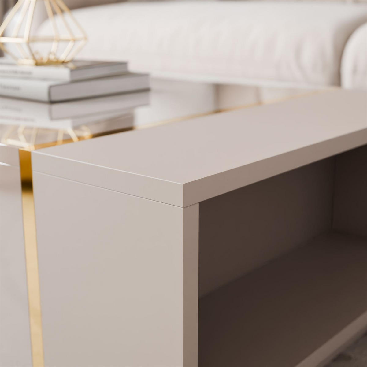 COUCHTISCH ONYX Kaschmir Hochglanz - Kaschmir, Holzwerkstoff (65/104/41.5cm) - Lookway