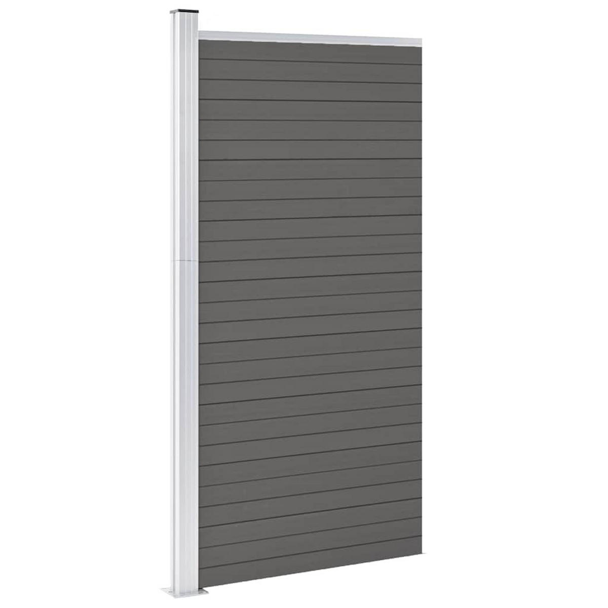 ZAUNELEMENT Wpc 95/186 Cm Grau - Grau, Holzwerkstoff (186cm) - vidaXL