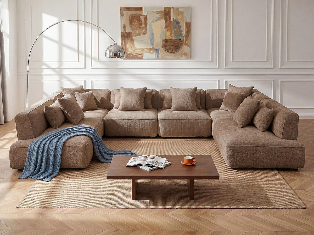 RECAMIERE ohne Schlaffunktion - 1 Person - stoff - taupe Lelaco - Taupe, Textil (145/74/105cm) - Vente-Unique