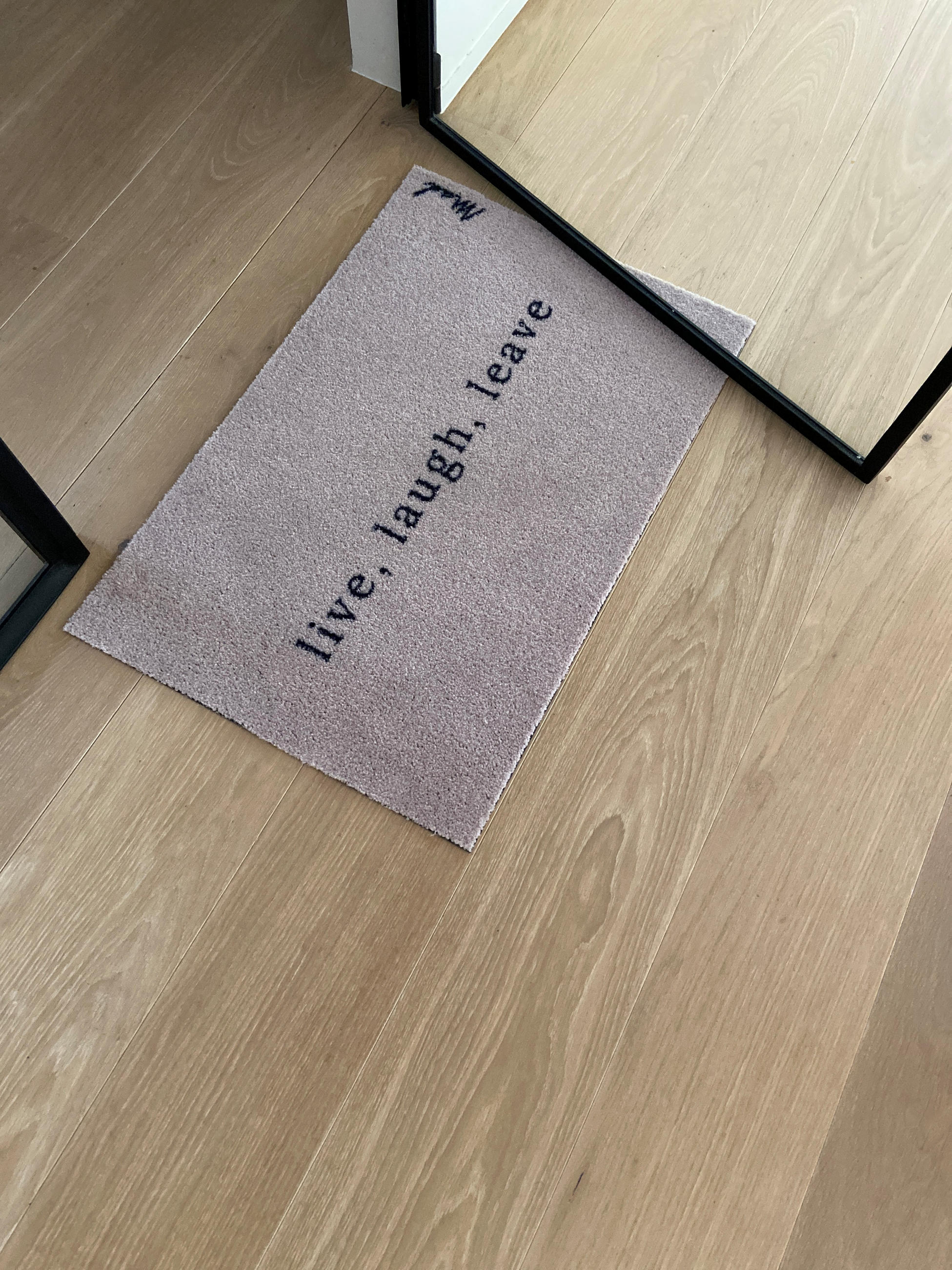 OUTDOOR FUßMATTE "Axel" mit Spruch "live, laugh, leave" Beige 50 x 75 cm - Beige/Schwarz, Kunststoff/Textil (50/75cm) - MAD ABOUT MATS