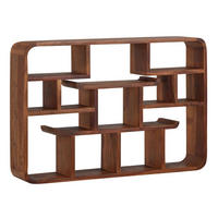 WANDREGAL Massivholz Modern Stil 80x55x15 cm Groß Schwebend - Braun, Holz (80/55/15cm) - KADIMA DESIGN
