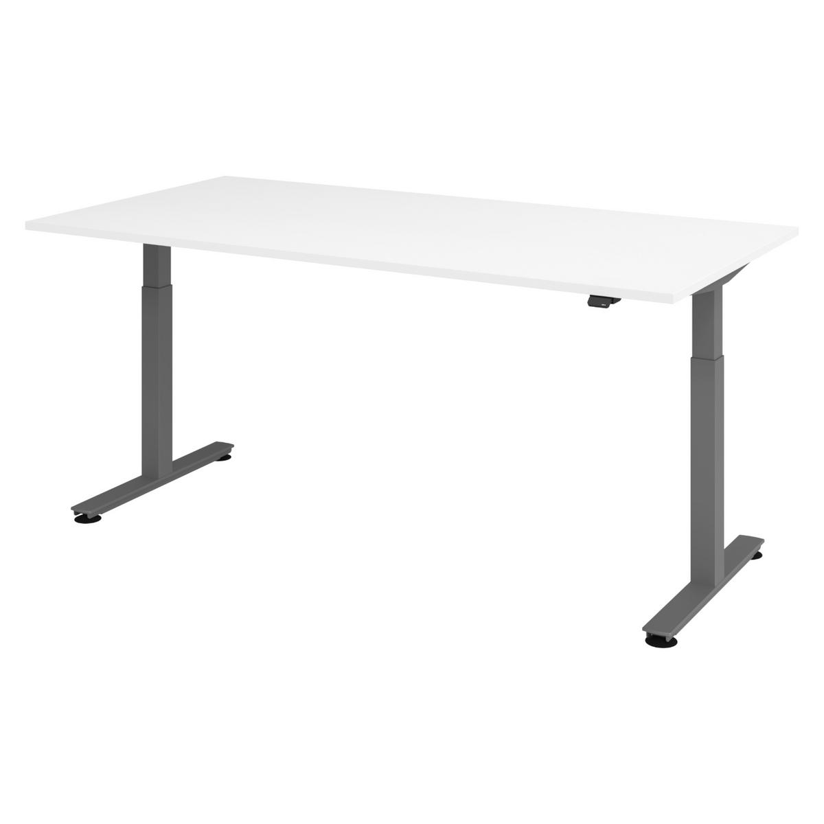 SCHREIBTISCH elektrisch XMST 100/200/74 cm in Weiß/Graphitfarben - Graphitfarben/Weiß, Holzwerkstoff (100/200/74cm) - bümö