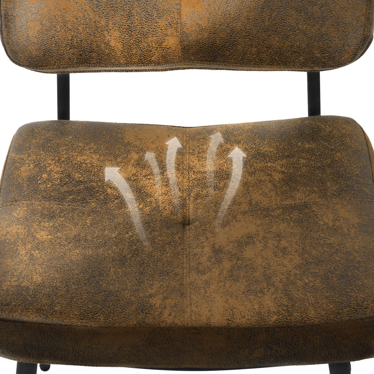 ESSZIMMERSTÜHLE 4er-Set, Vintage-Stil, gepolstert, Bezug in Wildlederoptik, mit Rückenlehne, Braun - Braun, Metall (54/82/45.5cm) - Meubles Cosy