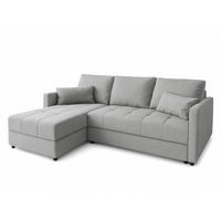 ECKSOFA L Form Dolceo Hellgrau 226/140/78 cm – Schlaffunktion Universell Links Rechts - Hellgrau/Schwarz, Kunststoff/Textil (140/226cm) - AX Living