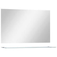 WANDSPIEGEL mit Regal 100×60 cm Hartglas - Silberfarben, Glas (100/60/10cm) - furnicato