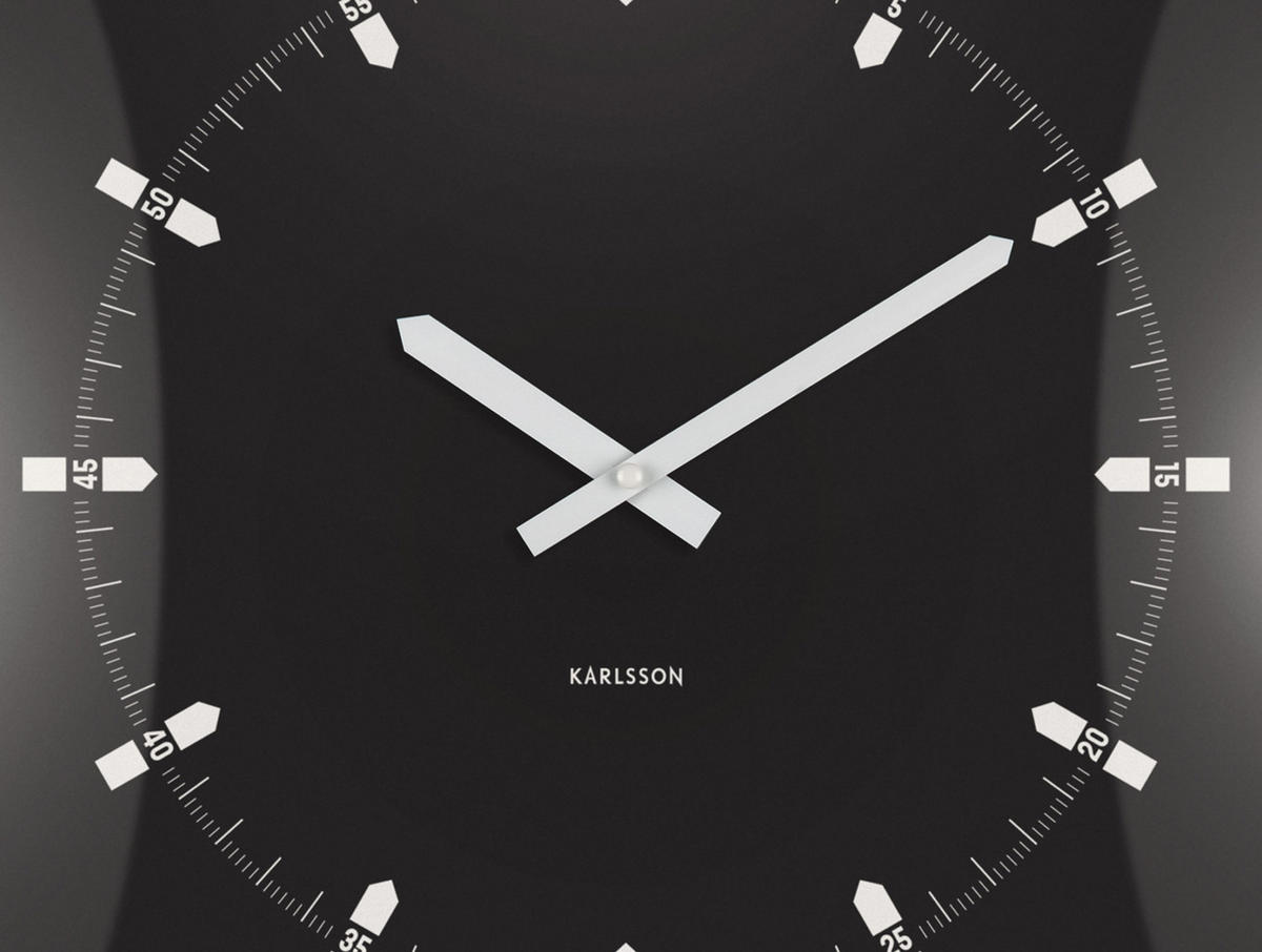 WANDUHR Sucinto Dome Schwarz 4.5/35/35 cm - Schwarz, Kunststoff (35/35/4.5cm) - Karlsson