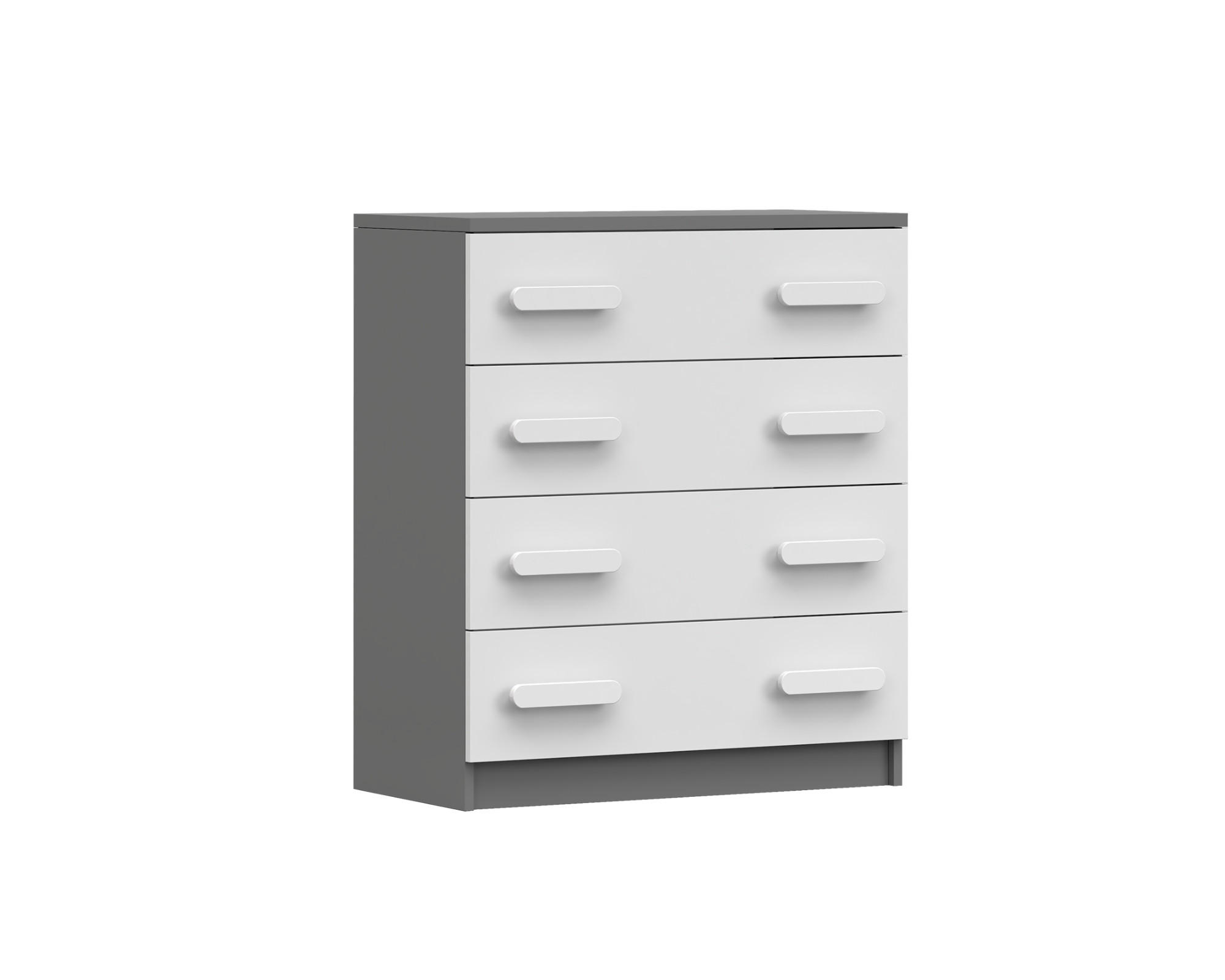 KINDERKOMMODE INGE 02 80/90/40 cm Weiß+Grau/Weiß - Weiß/Grau, Holzwerkstoff (80/90/40cm) - Deine Möbel 24