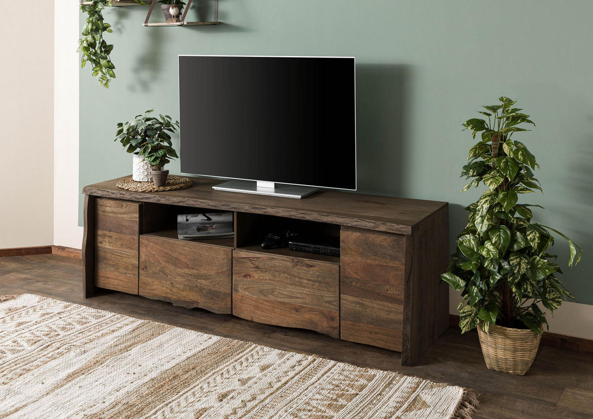 TV-BOARD Mango 178x48x58 braun geölt PURE MANGO #222 - Braun, Holz (48/58/178cm) - Massivmoebel24
