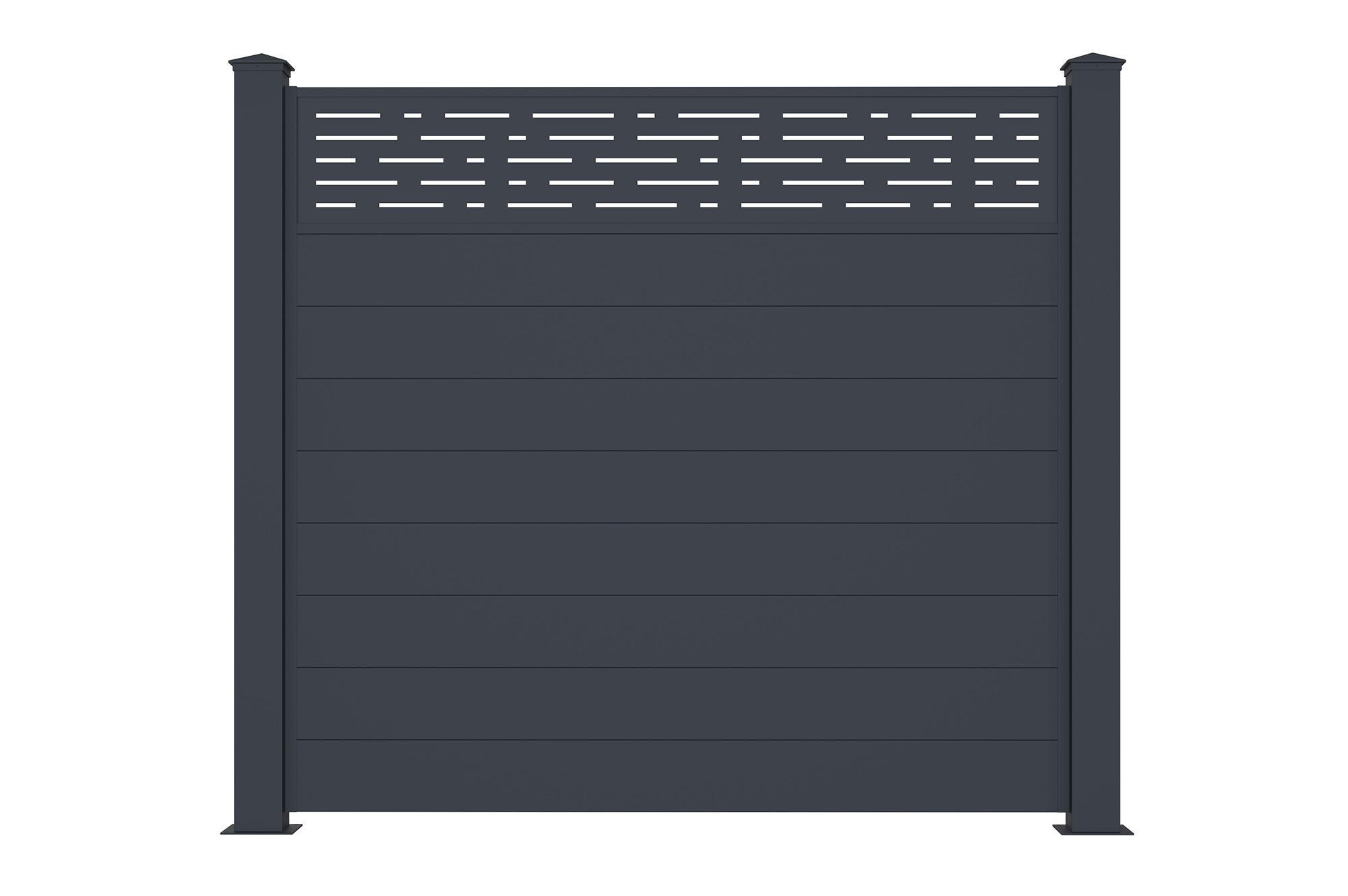 SICHTSCHUTZZAUN Arlberg grau 1,9m H.170cm aluminium - Grau, Metall (189/166cm) - Casanoov