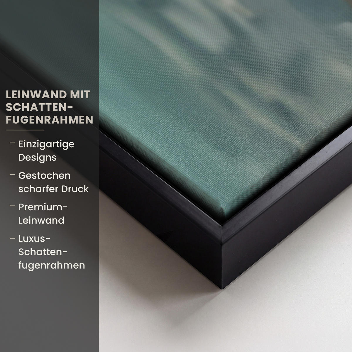 LEINWAND Bilder mit Rahmen - Frau - Kunst - Schmuck - Porträt - 50x50 - Blaugrau, Textil (50/50cm) - MuchoWow