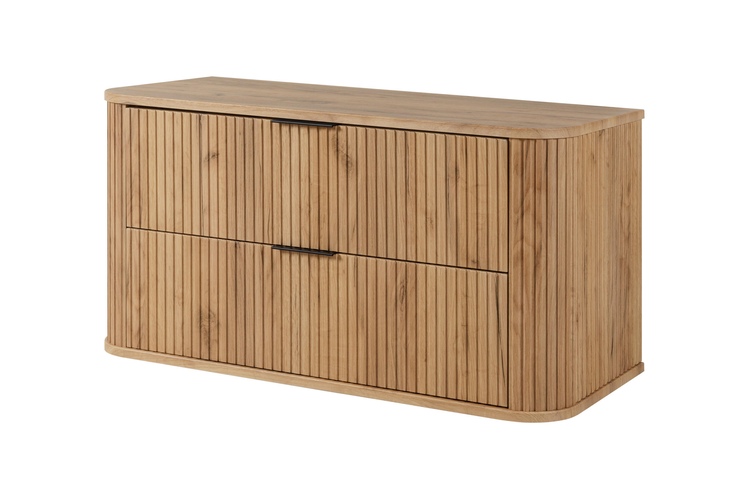 BADEZIMMERSCHRANK, Gold Craft Eiche, Schwarze Griffe, 41,5 x 100 x 51,7 cm - Eichefarben/Schwarz, Holzwerkstoff/Kunststoff (100/51.7/41.5cm) - 3XE LIVING