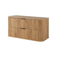 BADEZIMMERSCHRANK, Gold Craft Eiche, Schwarze Griffe, 41,5 x 100 x 51,7 cm - Eichefarben/Schwarz, Holzwerkstoff/Kunststoff (100/51.7/41.5cm) - 3XE LIVING