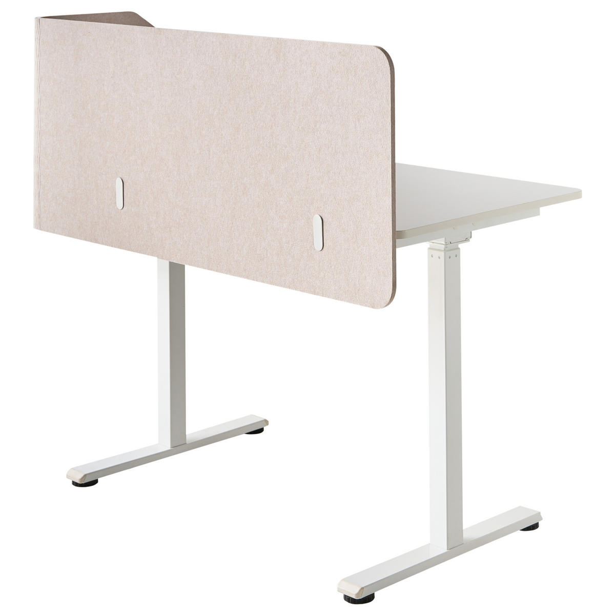 DĚLICÍ STĚNA NA STŮL 120/50 cm Béžová Foldy - béžová, plast (120/50/1cm) - Beliani