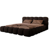 POLSTERBETT boucle 140x200 BIZU - Braun, Holzwerkstoff (140/200cm) - Compleo24