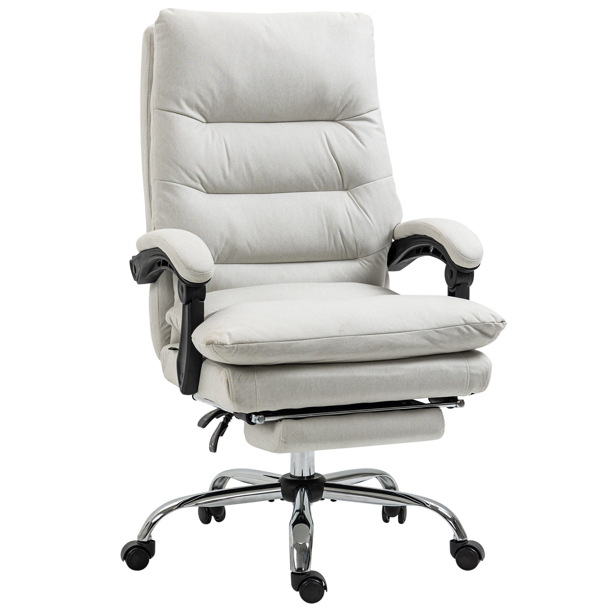 GAMINGSTUHL 65/72/109–117 cm, Massagefunktion, 135° neigbar, höhenverstellbar, cremeweiß - Creme, Kunststoff (72/117/65cm) - Redom