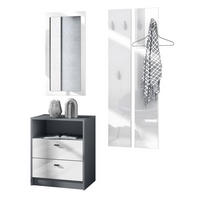 GARDEROBE Pino Weiß Hochglanz - Weiß Hochglanz, Holzwerkstoff (130/185/36cm) - Vladon